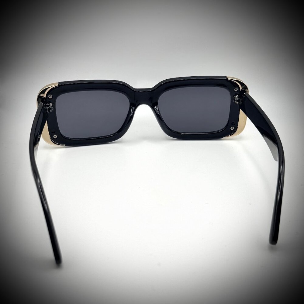 ANTHROPOLOGIE - I-SEA Ali Gold-Plated Black Sunglasses - Picture 4 of 9